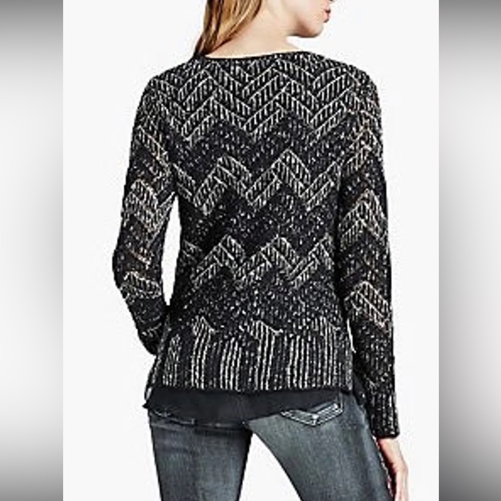 Lucky Brand Chevron Shine Sweater